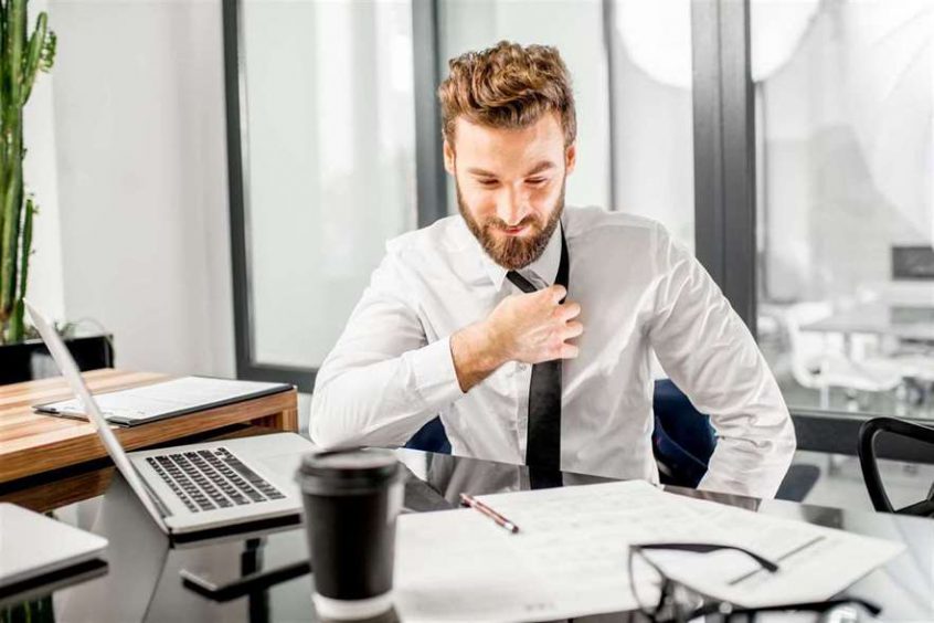 accountant reviewing his work for a client