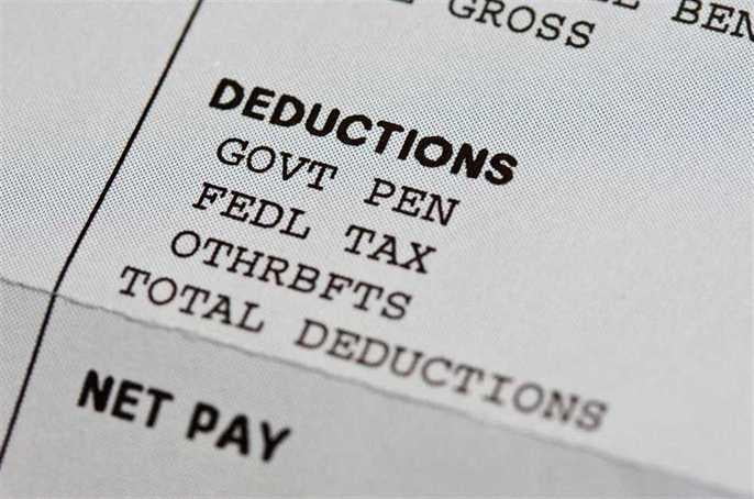 showing how your pay cheques get deducted and who is the one deducting them